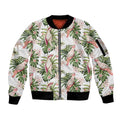 Australia Pink Cockatoo Sleeve Zip Bomber Jacket Aussie Orchids - Seamless Pattern