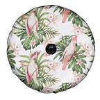 Australia Pink Cockatoo Spare Tire Cover Aussie Orchids - Seamless Pattern