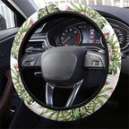 Australia Pink Cockatoo Steering Wheel Cover Aussie Orchids - Seamless Pattern