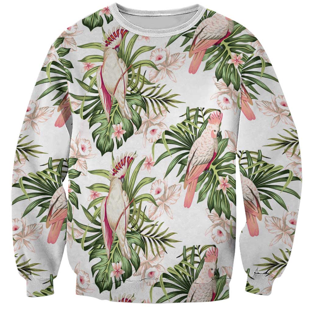 Australia Pink Cockatoo Sweatshirt Aussie Orchids - Seamless Pattern