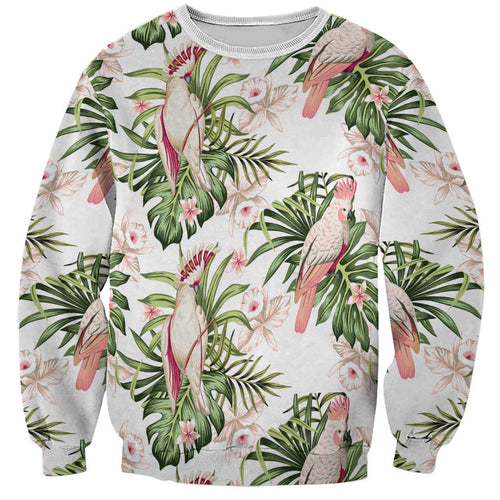 Australia Pink Cockatoo Sweatshirt Aussie Orchids - Seamless Pattern