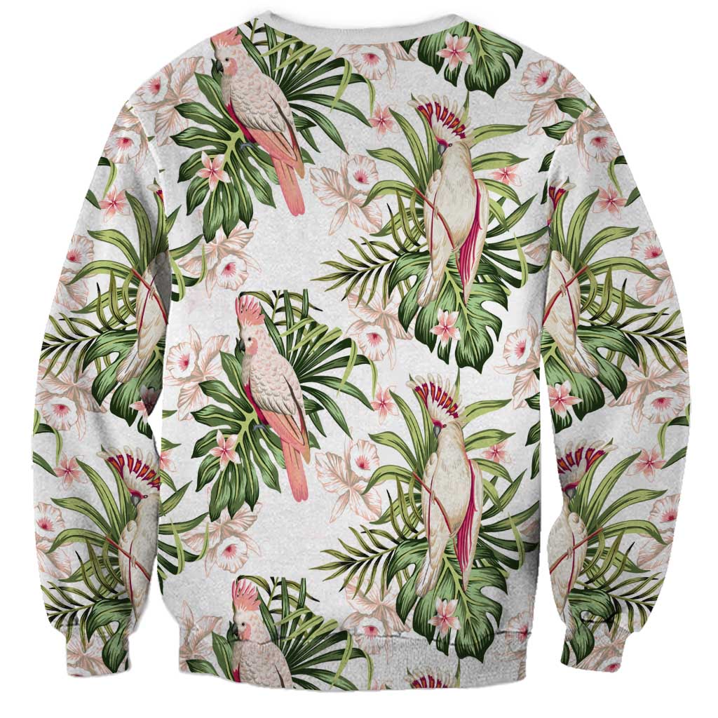 Australia Pink Cockatoo Sweatshirt Aussie Orchids - Seamless Pattern