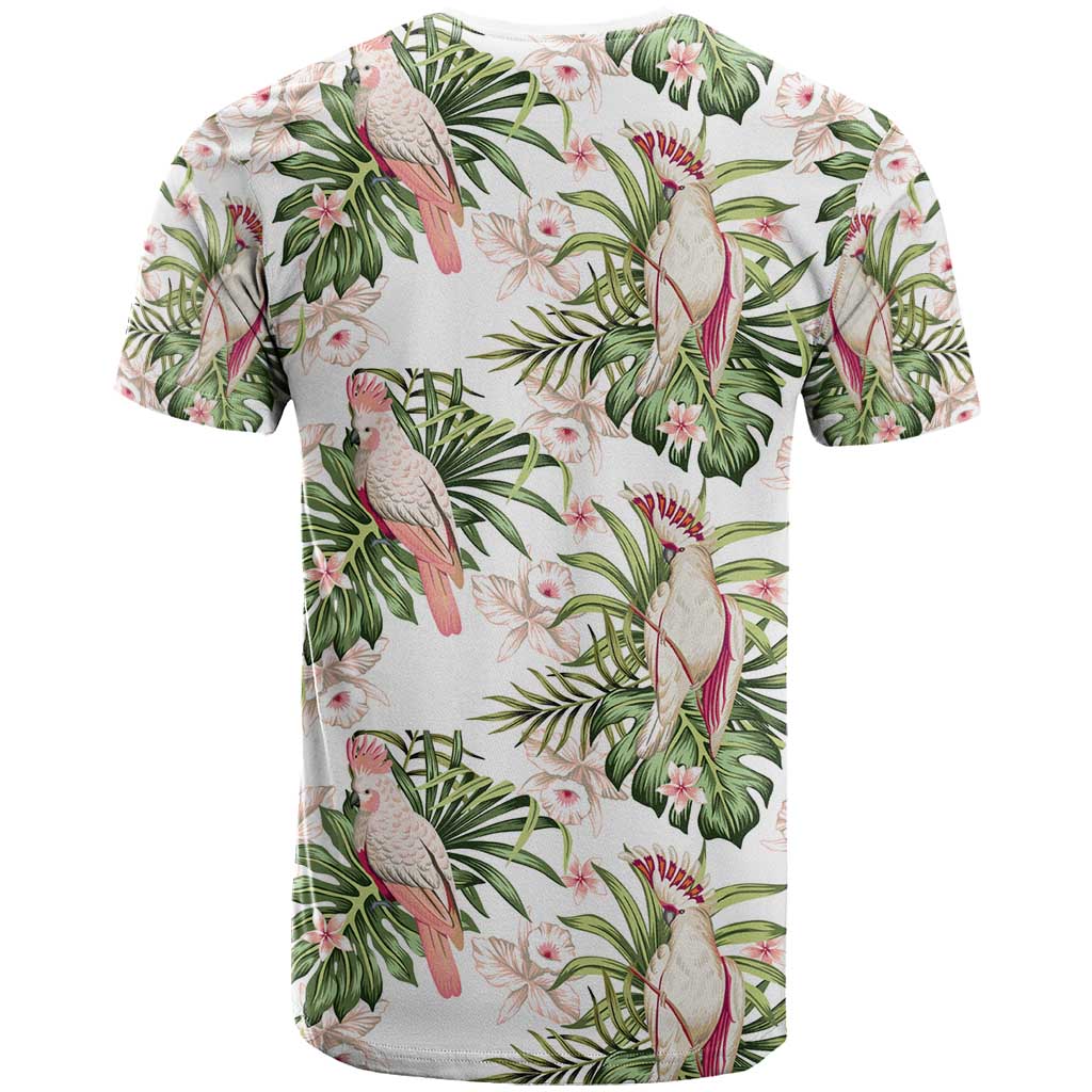 Australia Pink Cockatoo T Shirt Aussie Orchids - Seamless Pattern