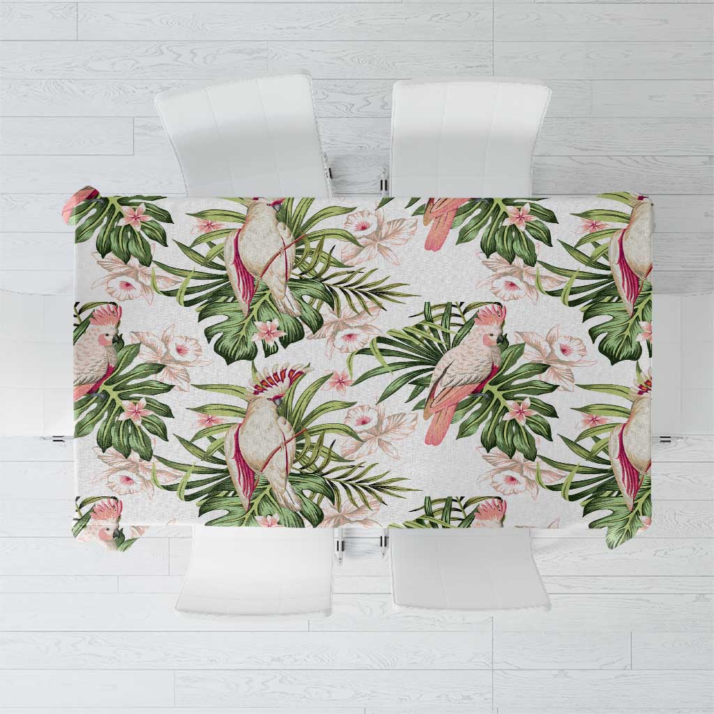 Australia Pink Cockatoo Tablecloth Aussie Orchids - Seamless Pattern