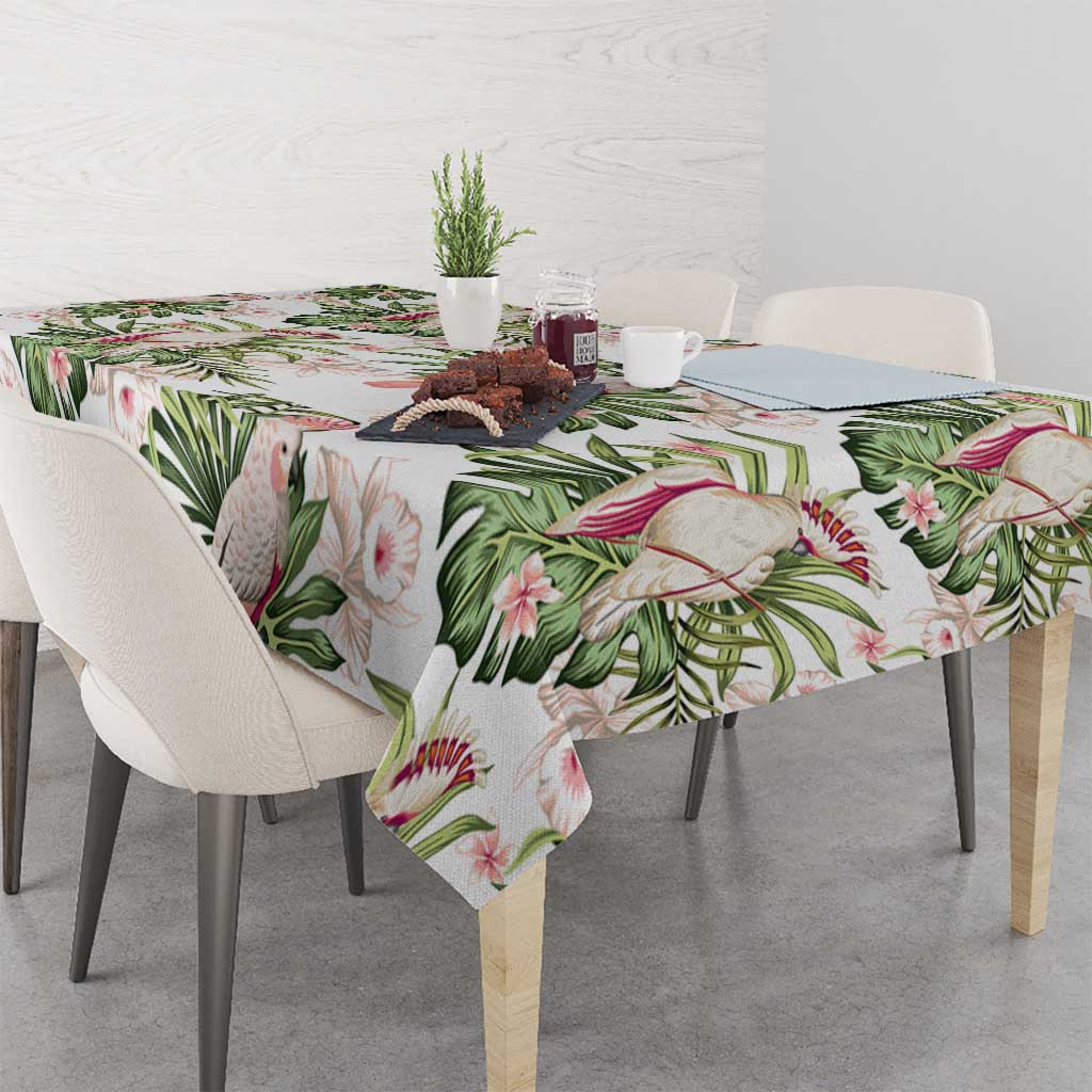Australia Pink Cockatoo Tablecloth Aussie Orchids - Seamless Pattern