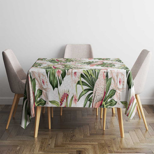 Australia Pink Cockatoo Tablecloth Aussie Orchids - Seamless Pattern