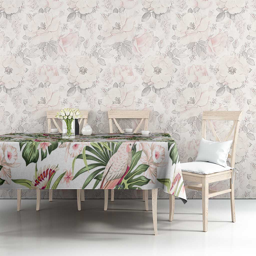 Australia Pink Cockatoo Tablecloth Aussie Orchids - Seamless Pattern
