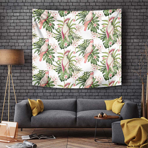 Australia Pink Cockatoo Tapestry Aussie Orchids - Seamless Pattern
