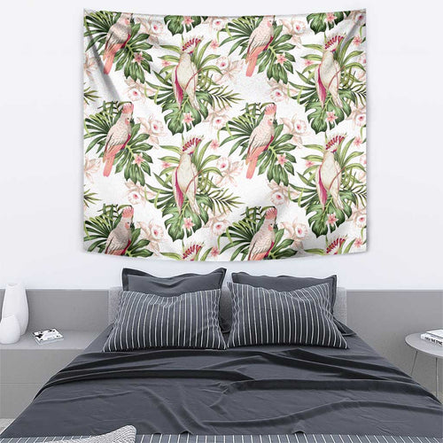 Australia Pink Cockatoo Tapestry Aussie Orchids - Seamless Pattern
