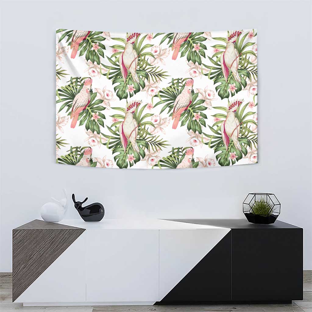 Australia Pink Cockatoo Tapestry Aussie Orchids - Seamless Pattern