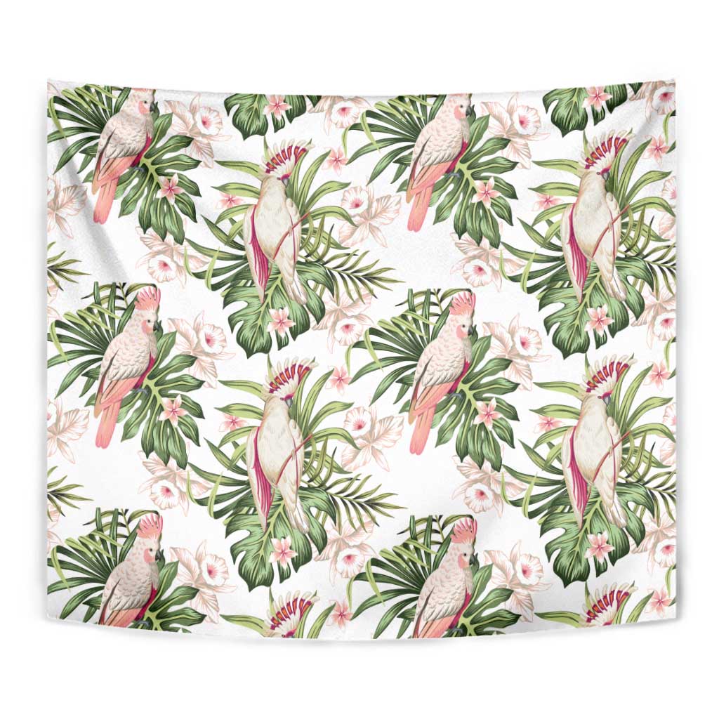 Australia Pink Cockatoo Tapestry Aussie Orchids - Seamless Pattern