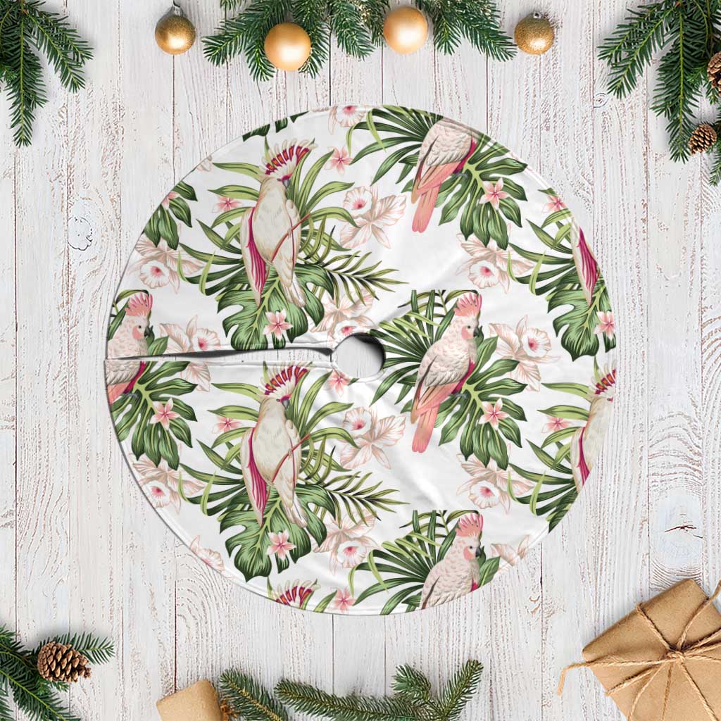 Australia Pink Cockatoo Tree Skirt Aussie Orchids - Seamless Pattern