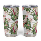 Australia Pink Cockatoo Tumbler Cup Aussie Orchids - Seamless Pattern