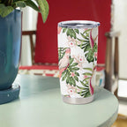 Australia Pink Cockatoo Tumbler Cup Aussie Orchids - Seamless Pattern
