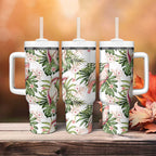 Australia Pink Cockatoo Tumbler With Handle Aussie Orchids - Seamless Pattern
