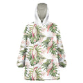 Australia Pink Cockatoo Wearable Blanket Hoodie Aussie Orchids - Seamless Pattern