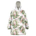 Australia Pink Cockatoo Wearable Blanket Hoodie Aussie Orchids - Seamless Pattern