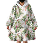 Australia Pink Cockatoo Wearable Blanket Hoodie Aussie Orchids - Seamless Pattern