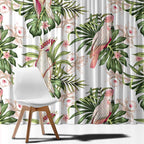 Australia Pink Cockatoo Window Curtain Aussie Orchids - Seamless Pattern