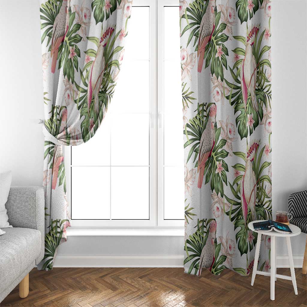 Australia Pink Cockatoo Window Curtain Aussie Orchids - Seamless Pattern