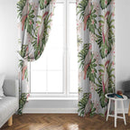 Australia Pink Cockatoo Window Curtain Aussie Orchids - Seamless Pattern
