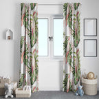 Australia Pink Cockatoo Window Curtain Aussie Orchids - Seamless Pattern