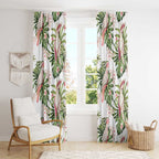 Australia Pink Cockatoo Window Curtain Aussie Orchids - Seamless Pattern