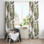 Australia Pink Cockatoo Window Curtain Aussie Orchids - Seamless Pattern