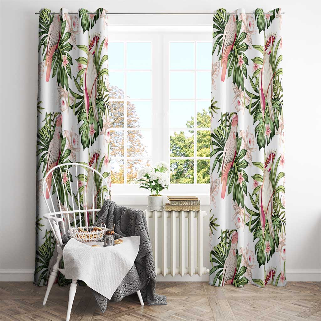 Australia Pink Cockatoo Window Curtain Aussie Orchids - Seamless Pattern