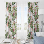 Australia Pink Cockatoo Window Curtain Aussie Orchids - Seamless Pattern
