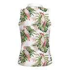 Australia Pink Cockatoo Women Sleeveless Polo Shirt Aussie Orchids - Seamless Pattern