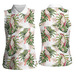 Australia Pink Cockatoo Women Sleeveless Polo Shirt Aussie Orchids - Seamless Pattern