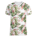 Australia Pink Cockatoo Women V-Neck T-Shirt Aussie Orchids - Seamless Pattern