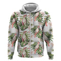 Australia Pink Cockatoo Zip Hoodie Aussie Orchids - Seamless Pattern