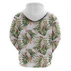 Australia Pink Cockatoo Zip Hoodie Aussie Orchids - Seamless Pattern