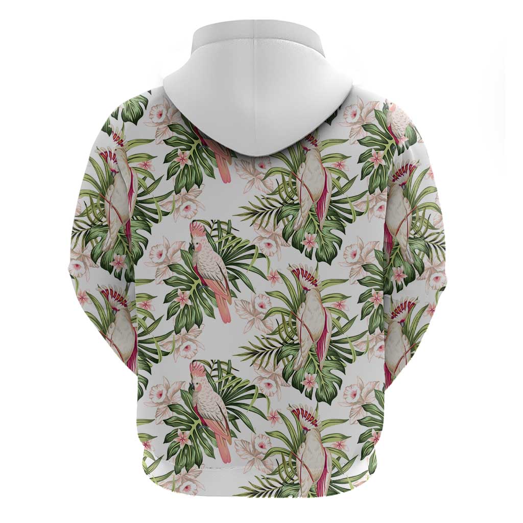 Australia Pink Cockatoo Zip Hoodie Aussie Orchids - Seamless Pattern