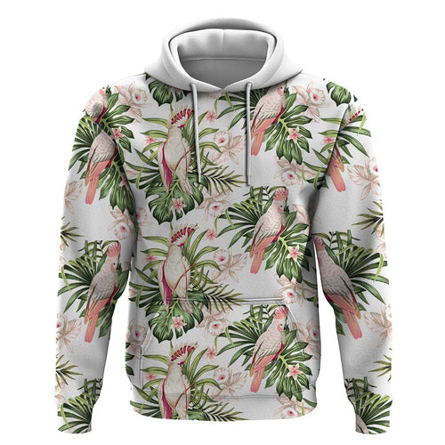 Australia Pink Cockatoo Zip Hoodie Aussie Orchids - Seamless Pattern