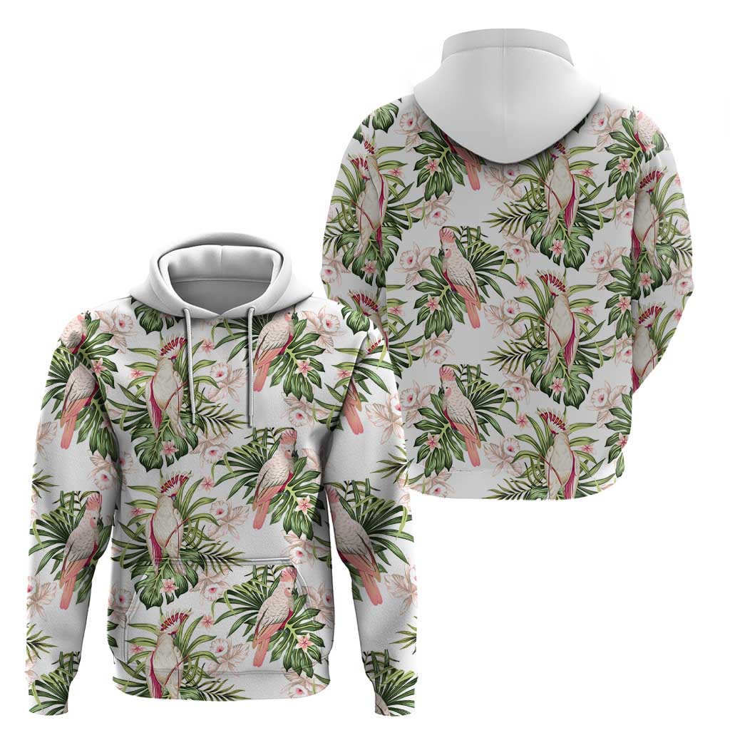 Australia Pink Cockatoo Zip Hoodie Aussie Orchids - Seamless Pattern