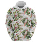 Australia Pink Cockatoo Zip Hoodie Aussie Orchids - Seamless Pattern