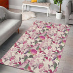 Pink Cockatoo Australia Area Rug Tropical Flowers - Seamless Pattern