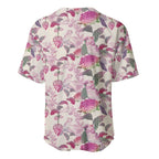 Pink Cockatoo Australia Baseball Jersey Tropical Flowers - Seamless Pattern