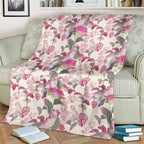 Pink Cockatoo Australia Blanket Tropical Flowers - Seamless Pattern