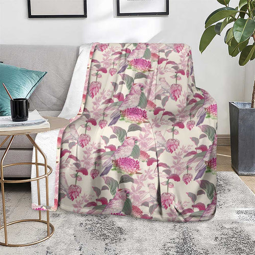 Pink Cockatoo Australia Blanket Tropical Flowers - Seamless Pattern