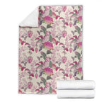 Pink Cockatoo Australia Blanket Tropical Flowers - Seamless Pattern