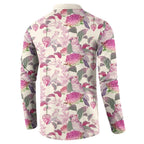 Pink Cockatoo Australia Button Sweatshirt Tropical Flowers - Seamless Pattern