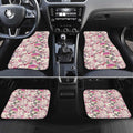 Pink Cockatoo Australia Car Mats Tropical Flowers - Seamless Pattern