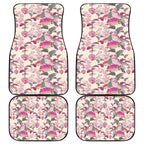 Pink Cockatoo Australia Car Mats Tropical Flowers - Seamless Pattern