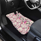 Pink Cockatoo Australia Car Mats Tropical Flowers - Seamless Pattern