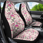 Pink Cockatoo Australia Car Seat Cover Tropical Flowers - Seamless Pattern