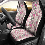 Pink Cockatoo Australia Car Seat Cover Tropical Flowers - Seamless Pattern